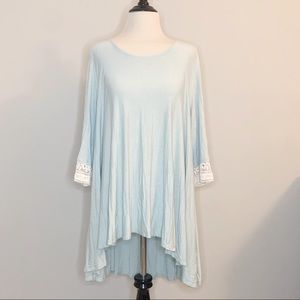 Altar'd State Tunic Crochet Sleeve Light Green L